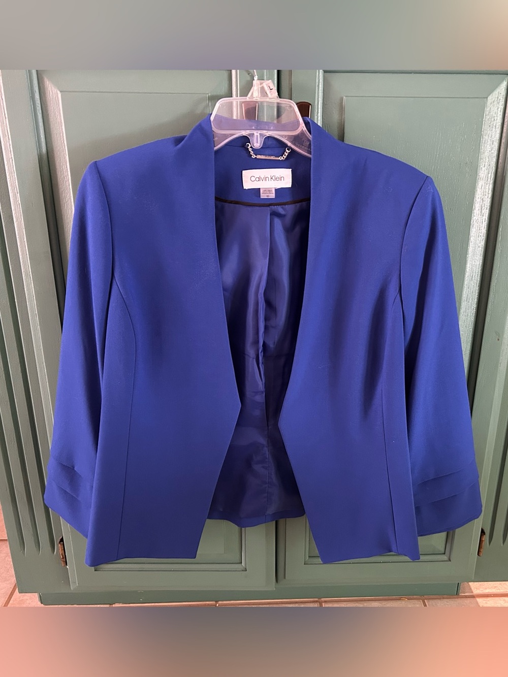 Women’s Calvin Klein Open Front Blazer Size 10 Royal Blue
